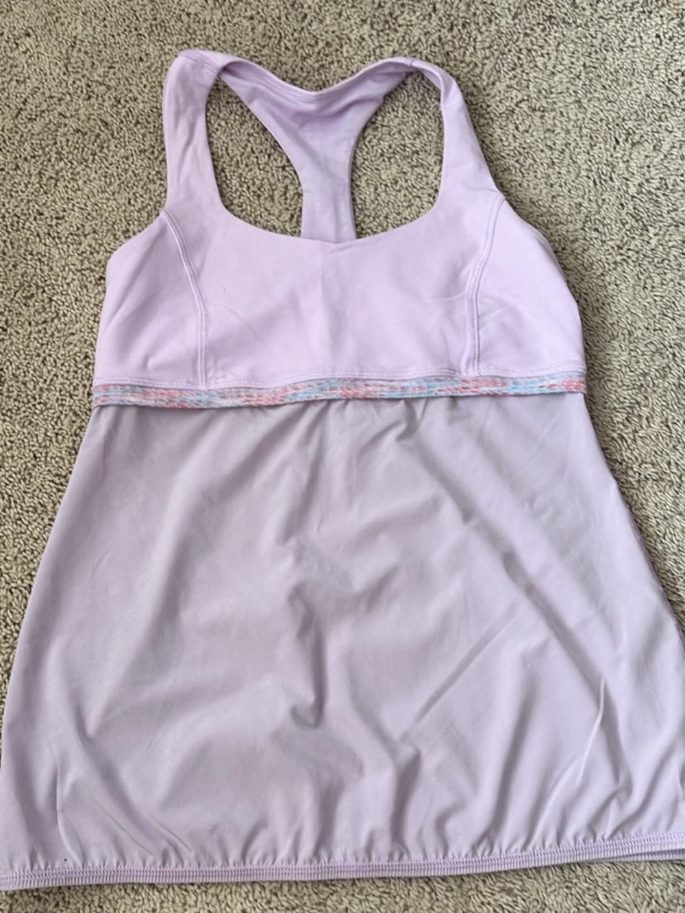 Ivivva Light Lavender Racerback Tank with Shelf Bra and Trim
